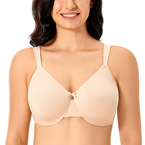 DELIMIRA - Sujetador Reductor Minimizador con Aros para Pecho Grandes para Mujer Beige 115C