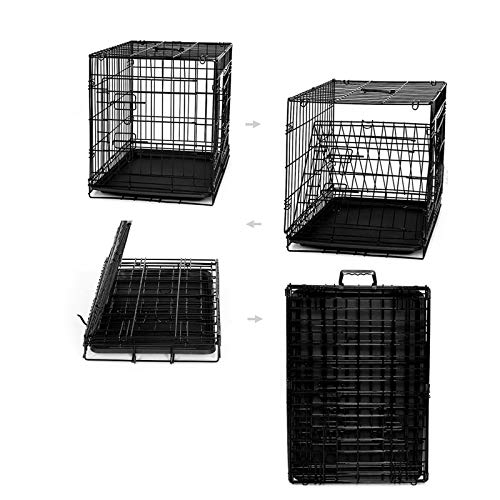 Dibea DC00492, Jaula Plegable de Metal para Perro, Gato y Mascota (2 Puertas), 76 x 47 x 53 cm