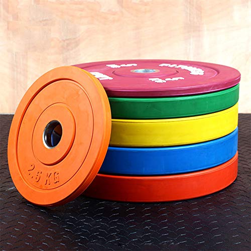 Disco Olímpico 100% Pura de Goma Placa de Pesas con Barra Profesional Competitiva, 50mm Agujeros de Diámetro, Disco de Barra de Color,1-Pair(2.5kg)