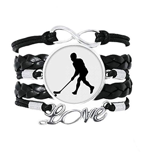 DIYthinker - Pulsera de deporte para hockey y correr, de piel, trenzado, para hacer ejercicio, para hacer deporte