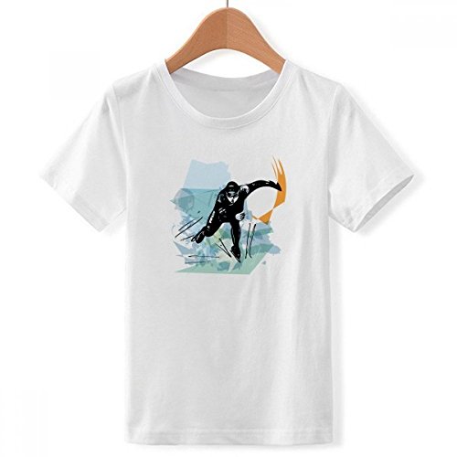 DIYthinker Velocidad de Deporte de Invierno Patinaje Atletas Masculinos con Cuello Redondo de la Camiseta para Chico Grande