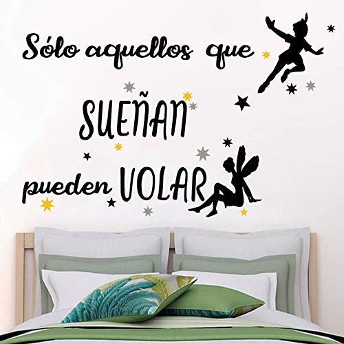 Docliick® Frase motivadora vinilo habitación"SÓLO AQUELLOS QUE SUEÑAN." Vinilos decorativos.Docliick DC-18028 (Vinilo de corte, 30x20cm)