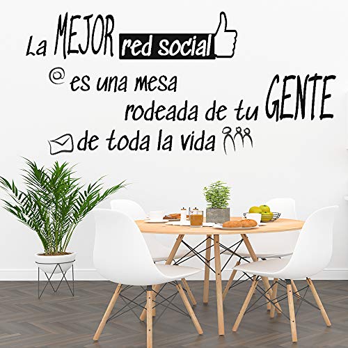 Docliick® Frase Vinilo para cocina o restaurante"LA MEJOR RED SOCIAL" Vinilos decorativos Docliick DC-18042 (Vinilo de corte, 30x20cm)