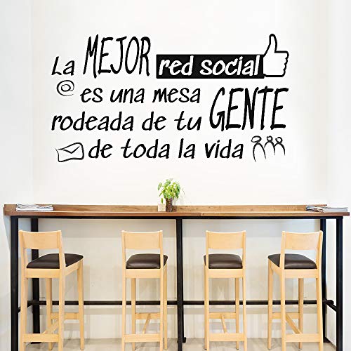 Docliick® Frase Vinilo para cocina o restaurante"LA MEJOR RED SOCIAL" Vinilos decorativos Docliick DC-18042 (Vinilo de corte, 30x20cm)