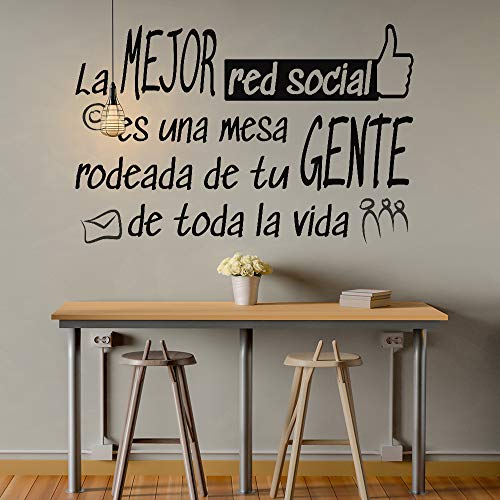 Docliick® Frase Vinilo para cocina o restaurante"LA MEJOR RED SOCIAL" Vinilos decorativos Docliick DC-18042 (Vinilo de corte, 30x20cm)