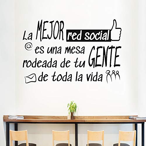 Docliick® Frase Vinilo para cocina o restaurante"LA MEJOR RED SOCIAL" Vinilos decorativos Docliick DC-18042 (Vinilo de corte, 30x20cm)