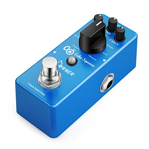 Donner Echo Square Digital Delay Pedal Guitarra, 7 Modos Pedal de Efectos True bypass para Guitarra