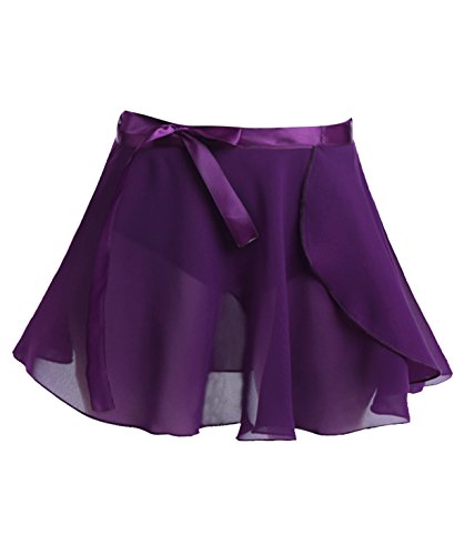 dPois Maillot Niña Ballet Gimnasia Danza Leotardo Manga Larga 2PC Disfraz Bailarina Tutú Falda Envolvente Gasa Traje de Ballet Equipamiento Básico para Niña Chica Morado 7-8 años