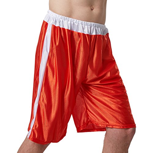 dressforfun Disfraz de boxeador para hombre | Pantalones cortos con cintura elástica | Albornoz de boxeador con capucha | Incl. guantes de boxeo y cinturón (Rojo XXL | No. 301838)