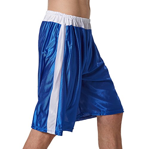 dressforfun Disfraz de boxeador para hombre | Pantalones cortos con cintura elástica | Albornoz de boxeador con capucha | Incl. guantes de boxeo y cinturón (Azul XL | No. 301832)