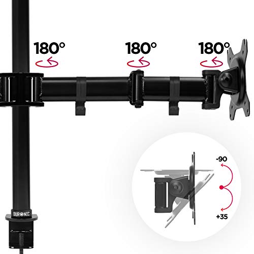 Duronic DM252 Soporte para 2 Monitores de 13" a 27" Pulgadas con Doble Brazo 8Kg máx -Altura Ajustable, Giratorio, inclinable - Soporte para 2 Pantallas Compatible con TV LED LCD