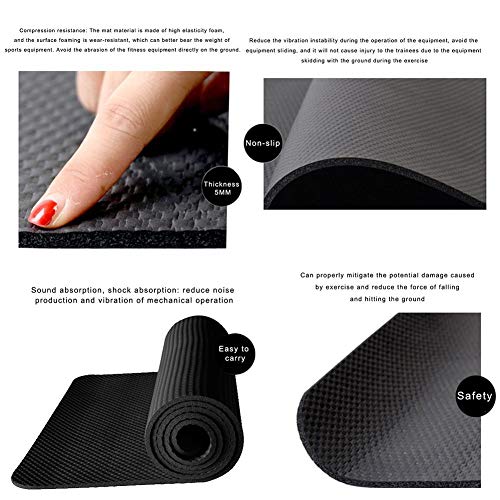 Easy-topbuy Esterilla De Protección De Suelo, Suelos De Gimnasio Multifuncional Alfombra Fitness Reduce El Ruído para Adelgazar, Caminadora, Bicicleta Estática, 60x180cm