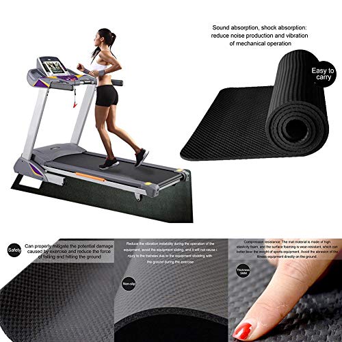 Easy-topbuy Esterilla De Protección De Suelo, Suelos De Gimnasio Multifuncional Alfombra Fitness Reduce El Ruído para Adelgazar, Caminadora, Bicicleta Estática, 60x180cm