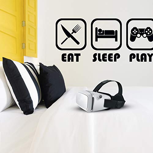 Eat Sleep Play pegatinas de pared de vinilo para niños juego de pegatinas de juego de decoración de juegos de arte de gamer Picture boy Decal cartel cocina guardería decoración niños niños