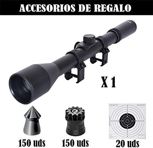 ECOMMUR Escopeta de balines | Carabina - Rifle de Aire comprimido (Muelle) y perdigones Calibre 4.5mm [3.5J]