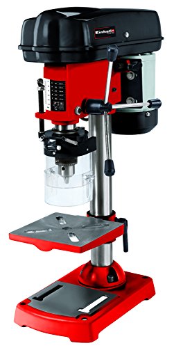 Einhell 4250670 Taladro de columna (350 W, 580 - 2650 U/min, inclinable, orientable y ajustable, de perforación, virutas de mesa, protección), Rojo