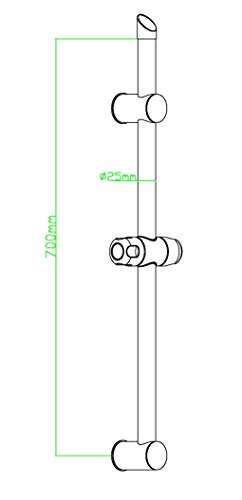 EISL DXZ-08 Signo - Barra de pared con soporte de pared (70 cm, acero inoxidable cromado)