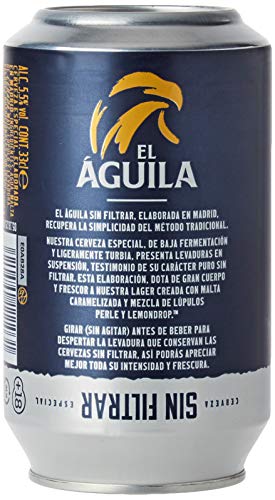 El Aguila Cerveza Especial Sin Filtrar Pack 24 latas x 330 ml - 7920 ml