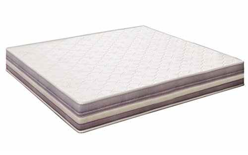 elalmacendelcolchon Colchón viscoelástico Modelo Premium, 105 x 190 x 20cm - Todas Las Medidas, Blanco y Lila