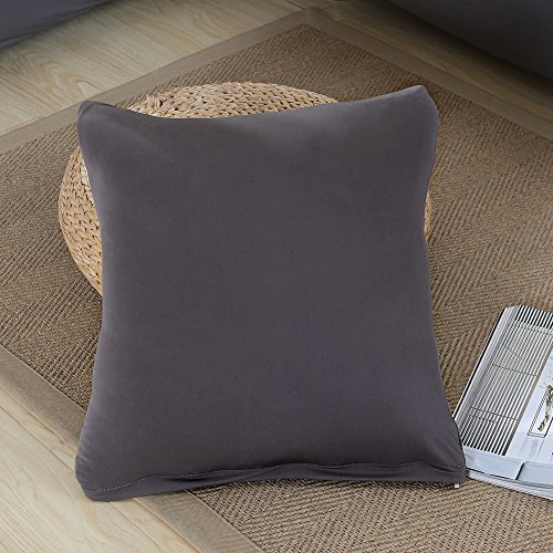 ele ELEOPTION Fundas de Sofá, Fundas de Sofá Elásticas Protectores de Funda de Sofá de Poliéster Funda para Silla de Forma Suave y Antideslizante, Gris, 4 Plaza (Longitud de Sofá 220-300cm)