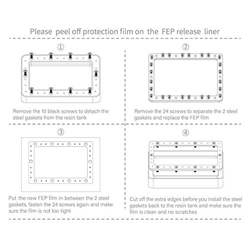 ELEGOO 5PCS Película FEP para ELEGOO MARS Anycubic Photon LCD Impresora 3D 140 * 200 MM 0.15mm Espesor