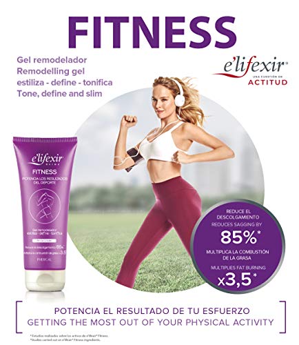 Elifexir Fitness - Gel Remoldeador | Crema Corporal Reafirmante | Crema Reductora Cartucheras | Define y Tonifica | Potencia los Resultados del Deporte | Café Verde y C.P Carnitina - 200 ml