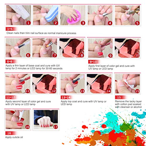 Elite99 Esmaltes Semipermanentes de Uñas en Gel UV LED, 6pcs Kit de Esmaltes de Uñas en Gel Soak Off 002