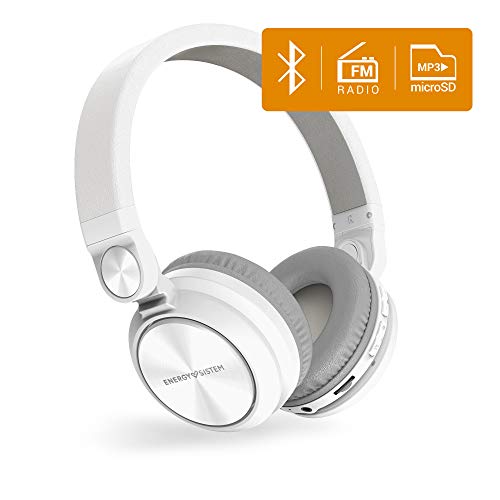 Energy Sistem Headphones BT Urban 2 Radio White (Auriculares inalambricos, Reproductor MP3 microSD, Radio, Bluetooth)