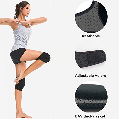 EQLEF Rodilleras Deportivas Dance Adult Ajustable, Suave Esponja Acolchada Yoga Rodilla Protectora Rodilleras Antideslizantes para Mujer y Hombre - 1 par