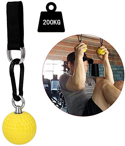 Escalada Pull Up Power Ball, Amarillo Pull Up Arm Training Training Ball Colgante, Acero inoxidable 304 Escalada Bola de cañón de entrenamiento sólido,Gimnasio Ejercicio Home Fitness Chin Up Equipment