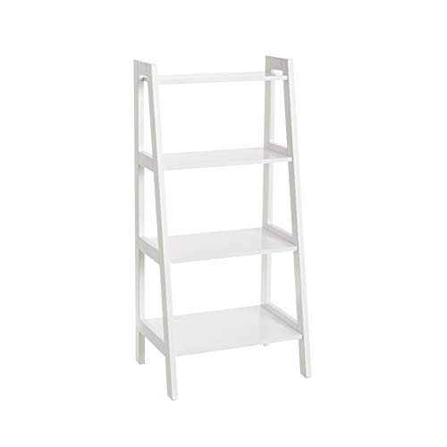 Estantería Escalera de 4 estantes de Madera MDF nórdica Blanca, de 43x31x90 cm - LOLAhome