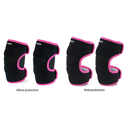 EULANT Set de Protección para Niños, Chicas Rodilleras & Muchachos Coderas, Suave Juego de Protecciones para Patines Esqui Patinaje en Línea Ciclismo Danza Scooter BMX, Rosa S Set