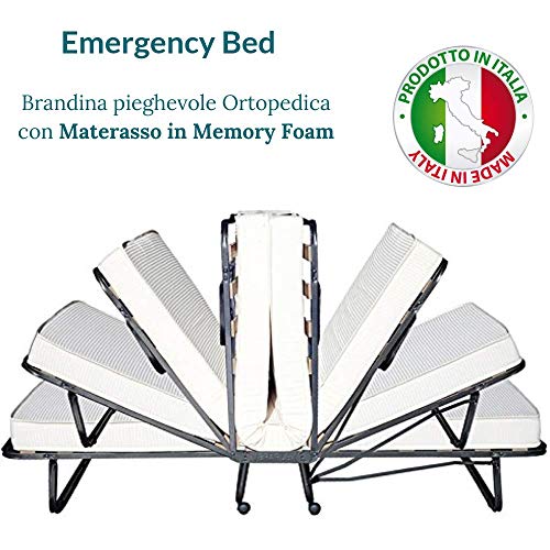 Evergreenweb – Cama Plegable con colchón Individual viscoelástico 80 X 190 y viscoelástico Gratis, somier de láminas de Madera de Emergencia extraíble para Ahorrar Espacio Desmontable para huéspedes