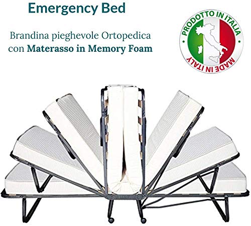 EvergreenWeb - Kit Somier Plegable y Colchón Individual 80 x 190 en Espuma Viscoelástica de 12 cm de Altura + Almohada Viscoelástica Gratuita, Revestimiento Removible, Red de Láminas de Madera