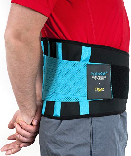 Faja Lumbar para la Espalda - Doble Ajuste, Adaptación Perfecta, Calidad de nivel profesional, Para Hombre y Muja, AgileBak por Clever Yellow