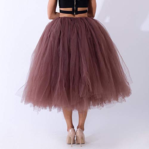 Falda de Tutu Mujer,SHOBDW Malla de Tul En Capas de Dama de Honor Mullido Regalo de La Fiesta de Bodas Traje de Baile de Princesa Falda Burbuja de Maternidad Falda(Café-2)