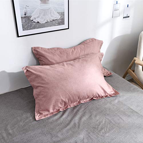 Fansu Juego de Ropa de Cama 4 Piezas Microfibra Juego de Fundas de Edredón Incluye 1 Funda Nórdica y 1 Sábana encimera 2 Funda de Almohada (Cama 150/160-220x240cm,Rosa)