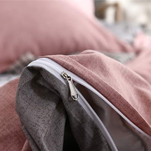 Fansu Juego de Ropa de Cama 4 Piezas Microfibra Juego de Fundas de Edredón Incluye 1 Funda Nórdica y 1 Sábana encimera 2 Funda de Almohada (Cama 150/160-220x240cm,Rosa)