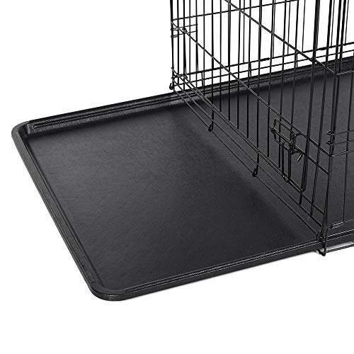 FEANDREA Jaula Metálica para Perros, Transportín Plegable para Mascotas, Talla L, 75 x 47 x 54 cm, Negro PPD30H