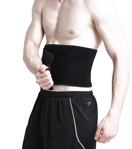 FeiLuo Faja Reductora Adelgazante, Cinturón de Fitness Ajustable para Mujer & Hombre para Body Shaped, Quema de Grasas, Efecto Sauna, Soporte para la Músculos Abdominal y Espalda Baja (Negro, M)