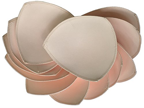 Fengyuan Paquete de 6 Pares de Almohadillas para Sujetador Deportivo o Bikini Tops de 5X5 Pulgadas (Beige)