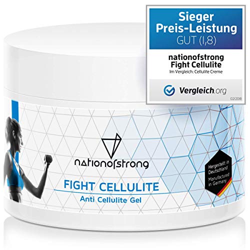 Fight Cellulite - 225ml Anticelulitico reductor - Made in Germany - 1.000e clientes entusiasmadas - reafirmante y cálido - activa la piel para una absorción óptima de los principios activos