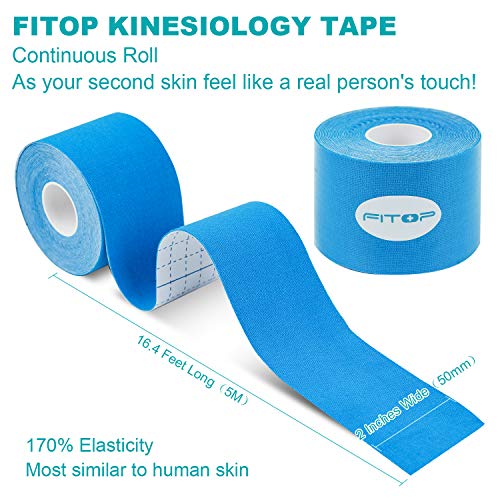 FITOP Cinta Kinesiologia 12 Rollos Sport Tape en colores de arcoíris mezclados