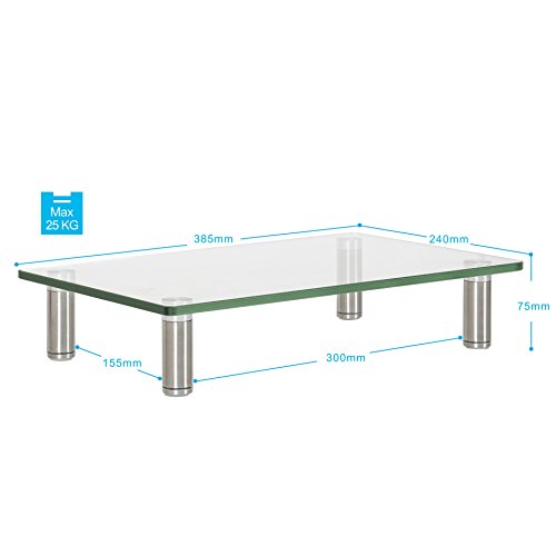 FITUEYES Cristal Soporte de Monitor de Portátil Elevador de Monitor Claro DT103801GC