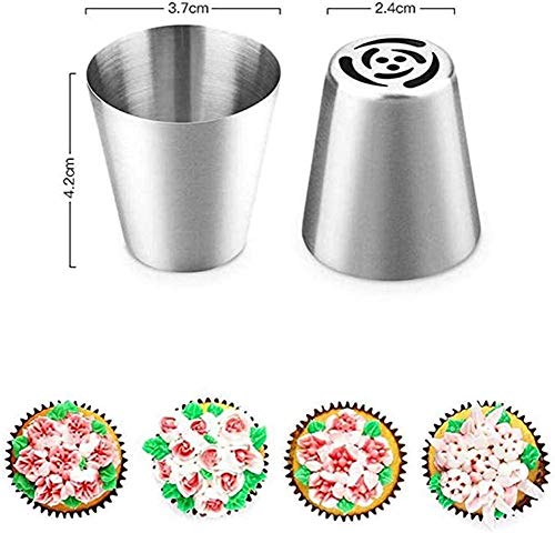 FOKULUNDA Juego de Puntas de tuberías Rusas 14 Piezas Kit de Suministros para decoración de Pasteles Puntas de formación de Hielo Boquillas de formación de Hielo Suministros para Hornear