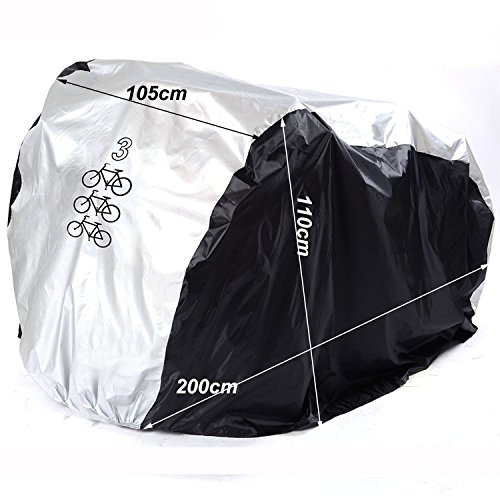 FUCNEN Cubre Bicicletas Exterior Funda para 2 3 Bicicletas 190T Funda de Bicicleta Funda Bicicletas Exterior Cubierta Protector al Aire Libre contra Lluvia Sol Polvo para Montaña Carretera Bicicletas