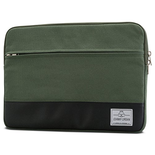 Funda MacBook Pro 13/MacBook Air (2018) Sleeve Verde - Johnny Urban de Lona Bolso para MacBook Air (2018)/Pro 13, DELL y Muchos Otros Modelos 11" 11.6" 12 Pulgadas Notebook maletín de Lona de algodón