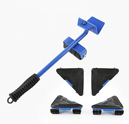 Furniture Lifter - Kit de herramientas para mover y levantar muebles pesados, peso máximo de carga 660 libras, almohadilla giratoria de 360 grados (azul o rojo, solo color aleatorio)