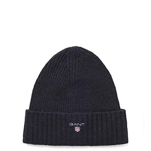 Gant O2. Wool Lined Beanie Gorro de Punto, Negro (Black), Talla única para Hombre