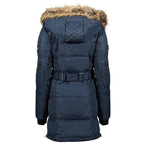 Geographical Norway Belissima - Chaqueta de invierno para mujer con capucha de piel XL azul marino M